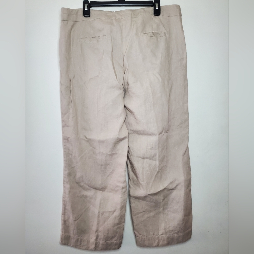 Fabindia Linen Pants Size XL Womens Highwaist Cropped Coastal - Picture 5 of 11